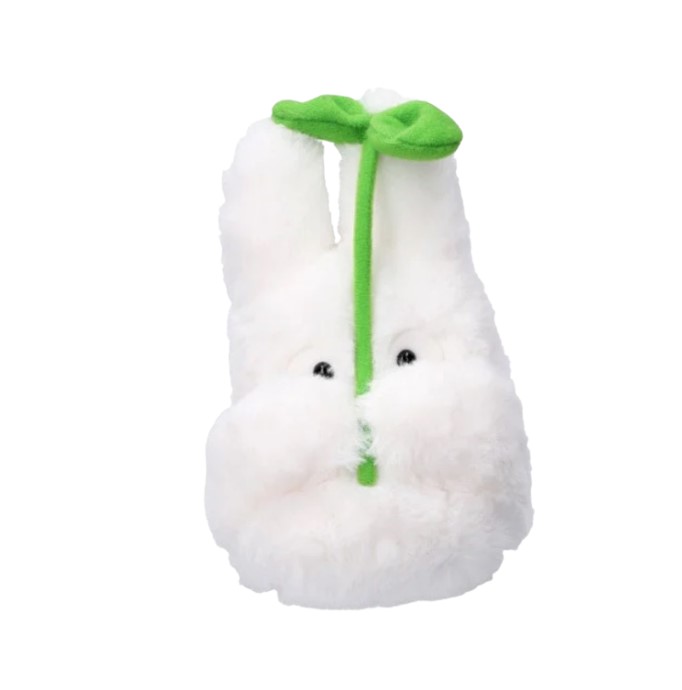 peluche nakayoshi totoro blanc avec feuille - mon voisin totoro