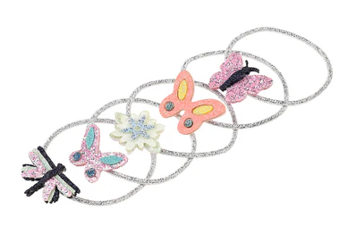 Set de 5 elastiques a cheveux Xaja papillon