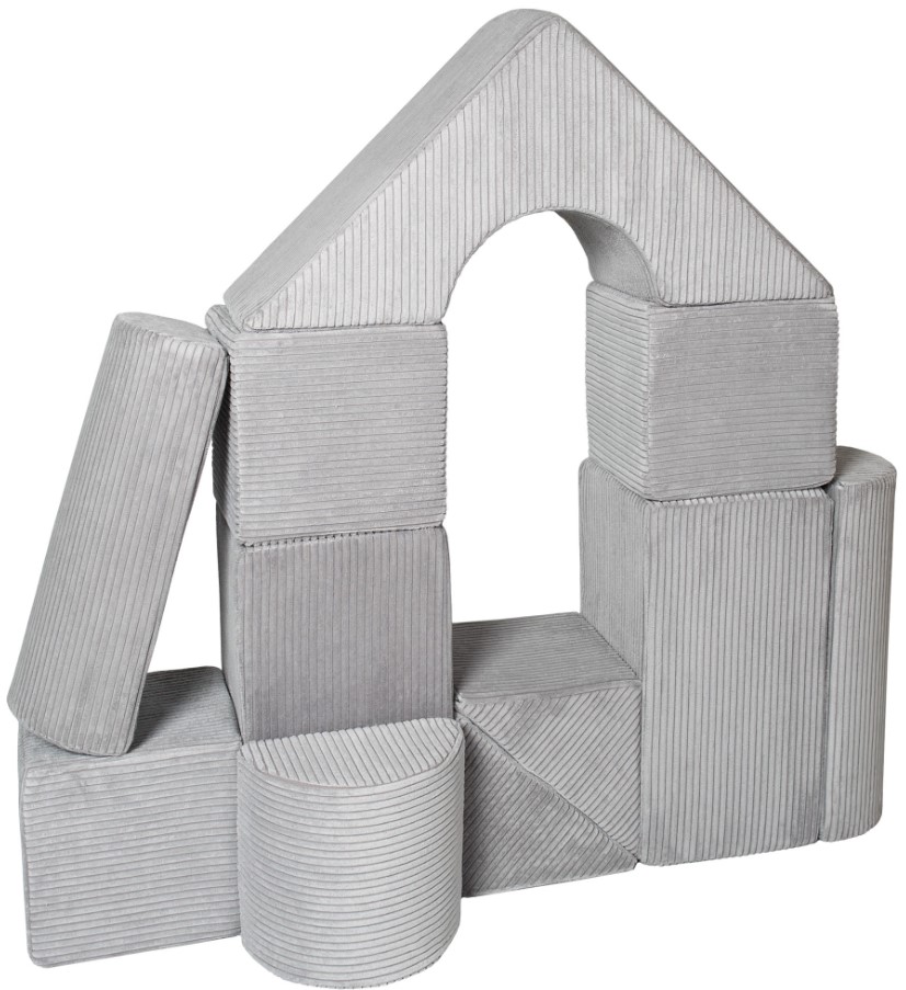 Set de 11 blocs en mousse gris velours côtelé
