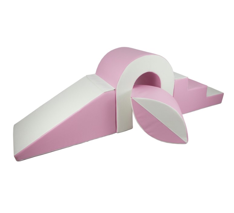 Set de blocs en mousse 4 éléments blanc rose pastel