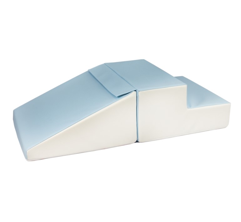Set de 2 grands blocs en mousse blanc bleu pastel