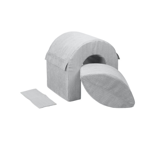 Set de 2 blocs en mousse gris velours côtelé