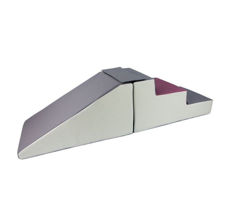 Lot de 2 grands blocs en mousse blanc gris violet
