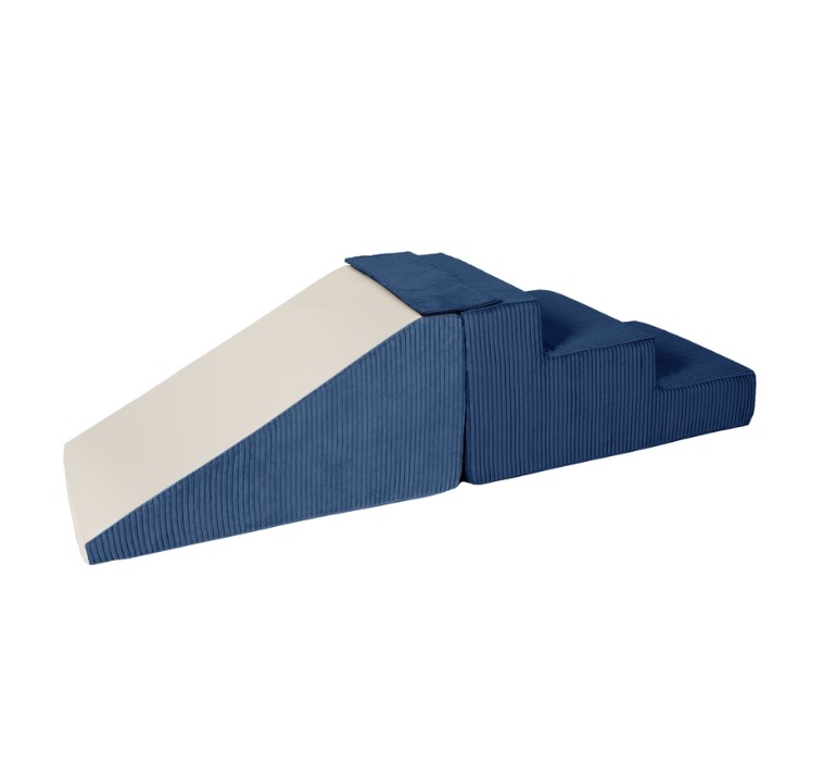 Lot de 2 grands blocs en mousse bleu marine velours côtelé