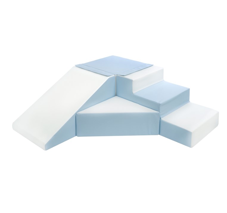 Set de 4 blocs blanc bleu pastel
