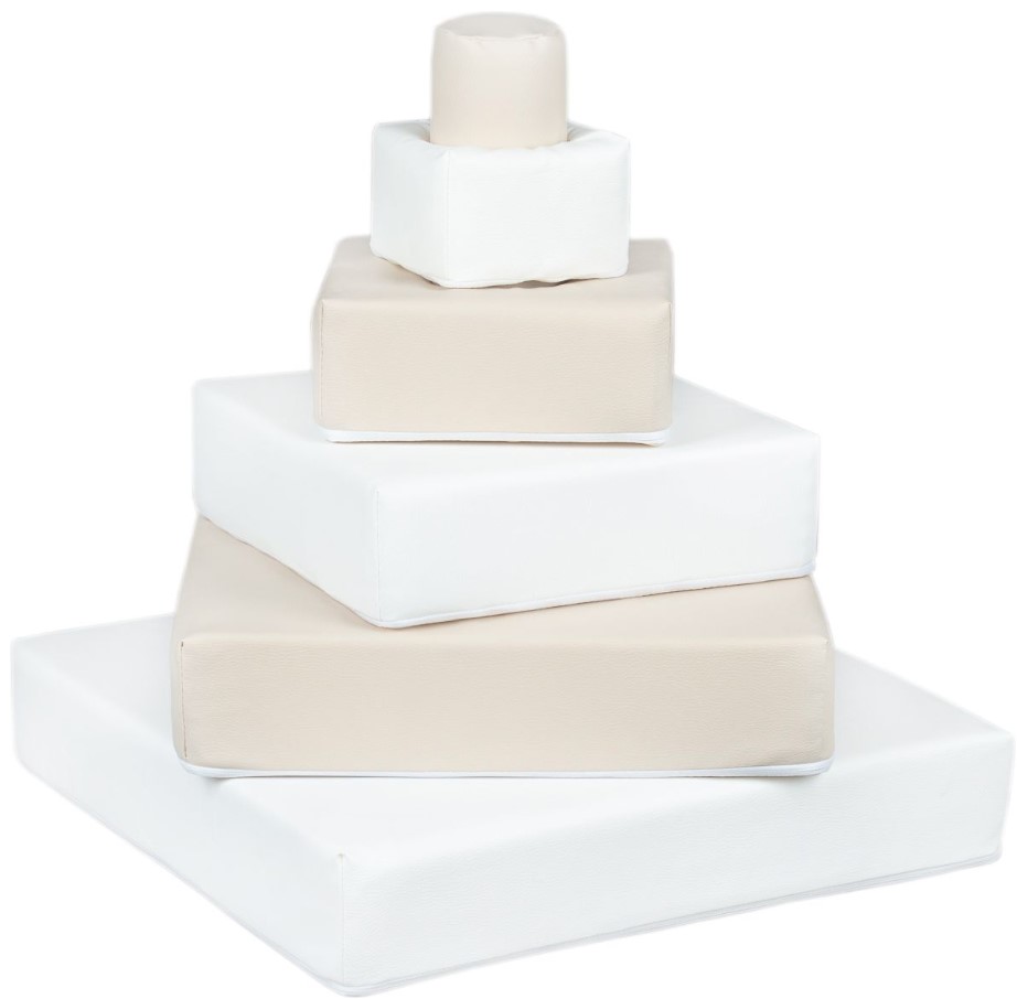 Pyramide- lot de 6 gros blocs blanc cappuccino