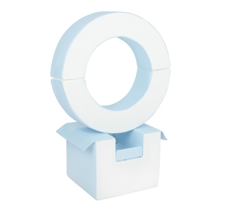 Ensemble de cerceaux 3 blocs blanc bleu pastel