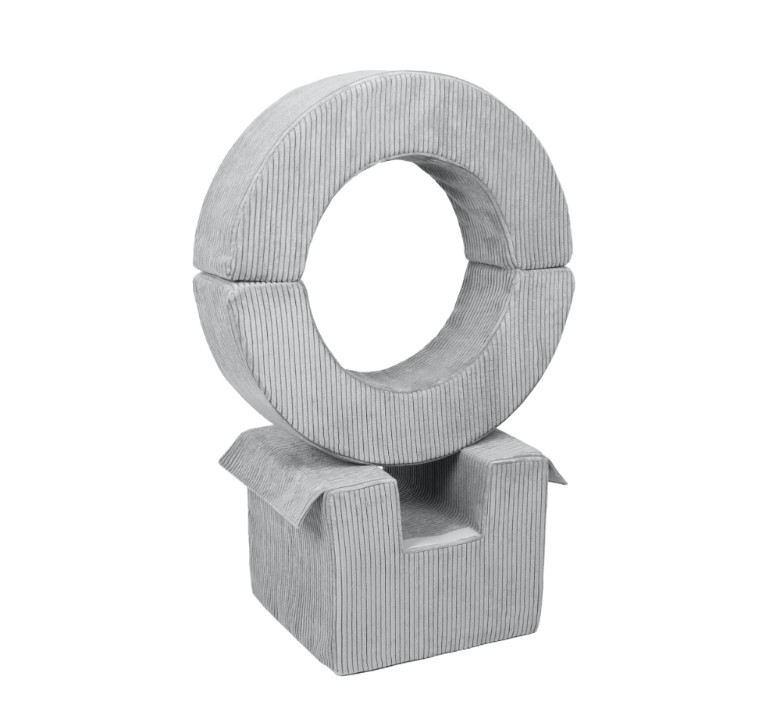 Ensemble de cerceaux 3 blocs gris velours côtelé
