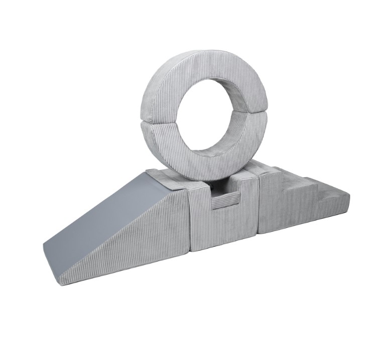 Ensemble de 7 blocs cerceau gris velours côtelé