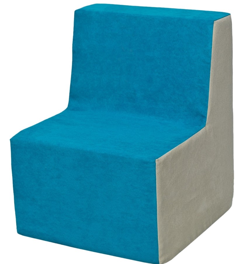 Pouf chambre d'enfant bleu-beige