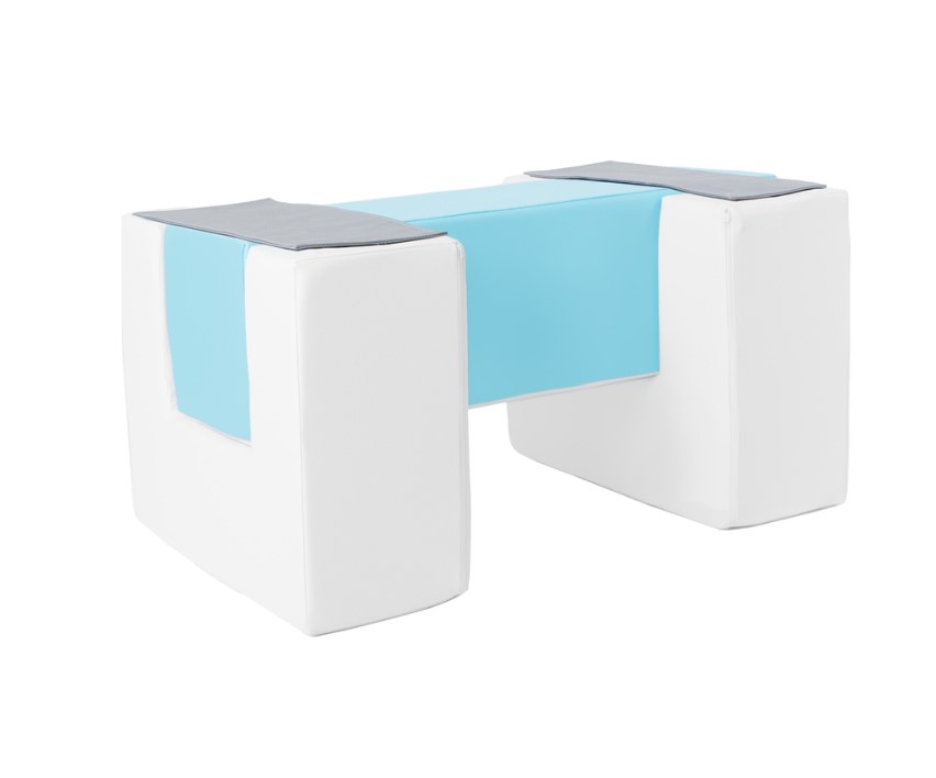 3 blocs en mousse blanc bleu gris
