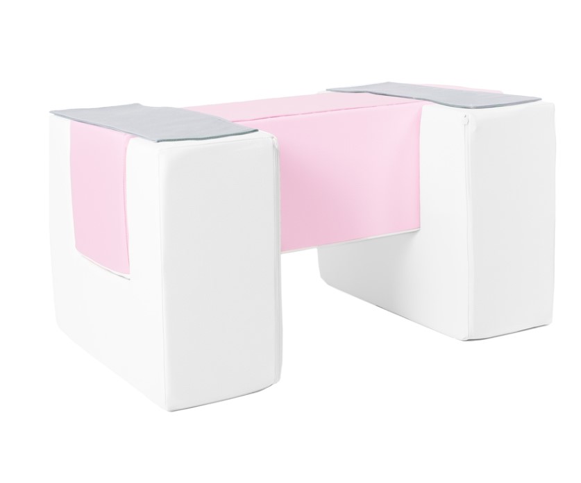 3 blocs en mousse blanc rose gris