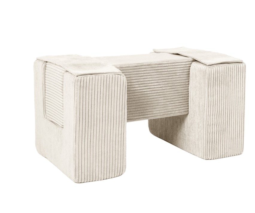 3 blocs en mousse crème velours côtelé