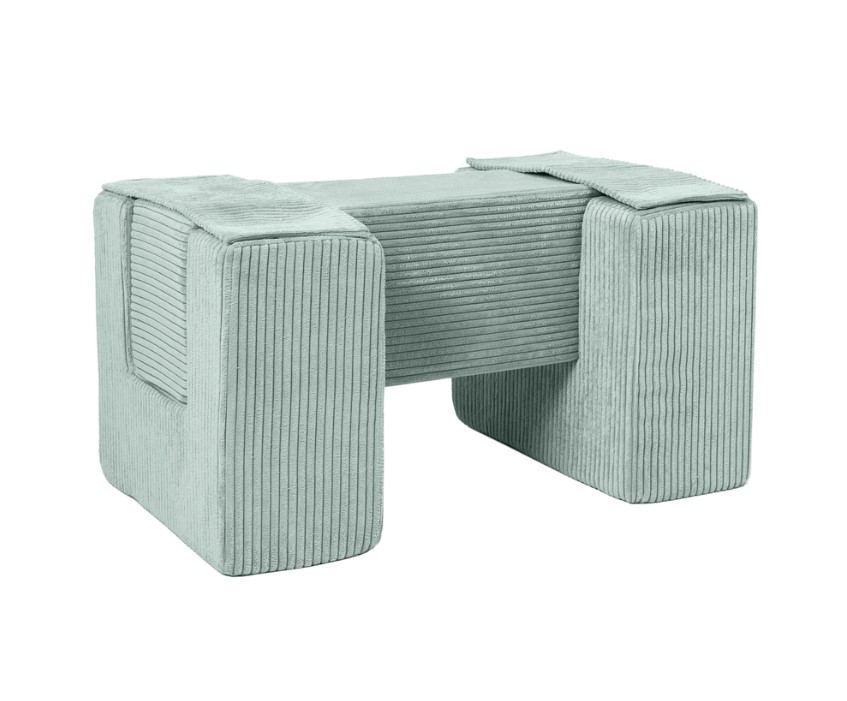 3 blocs en mousse Menthe velours côtelé