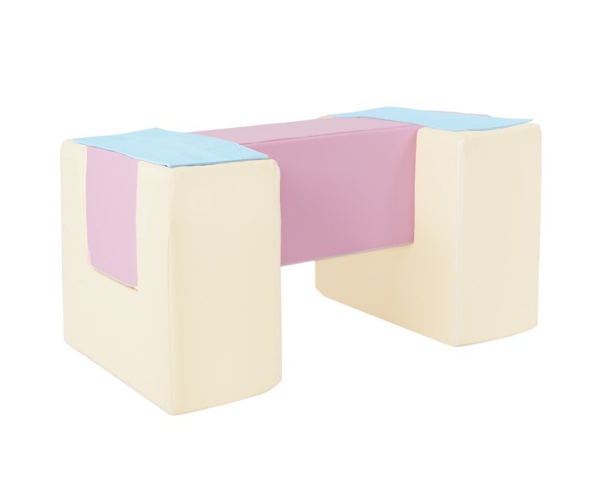 3 blocs en mousse rose bleu jaune pastel