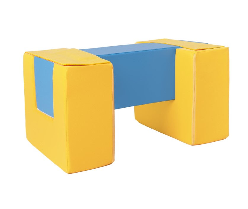 3 blocs en mousse jaune bleu