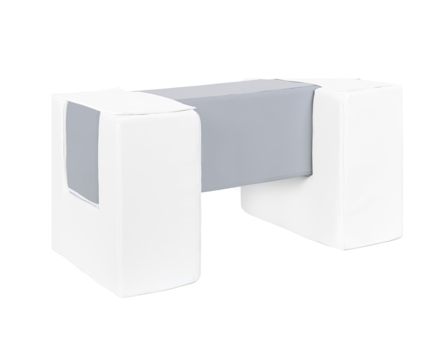 3 blocs en mousse blanc gris