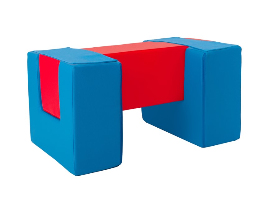 3 blocs en mousse bleu marine rouge