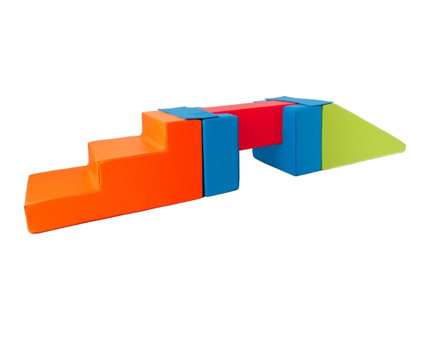 Passerelle 5 blocs vert rouge bleu marine orange