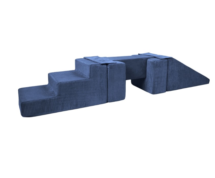 Passerelle 5 blocs bleu marine velours côtelé