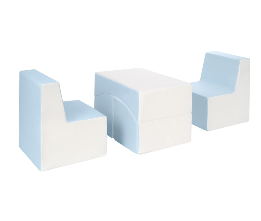Ensemble de fauteuils chambre enfant blanc bleu pastel