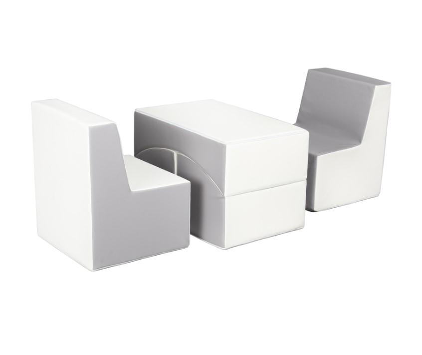 Ensemble de fauteuils chambre enfant blanc gris