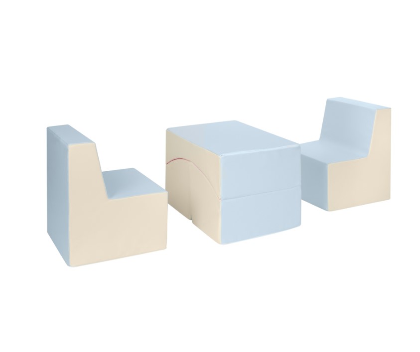 Ensemble de fauteuils chambre enfant rose bleu jaune pastel