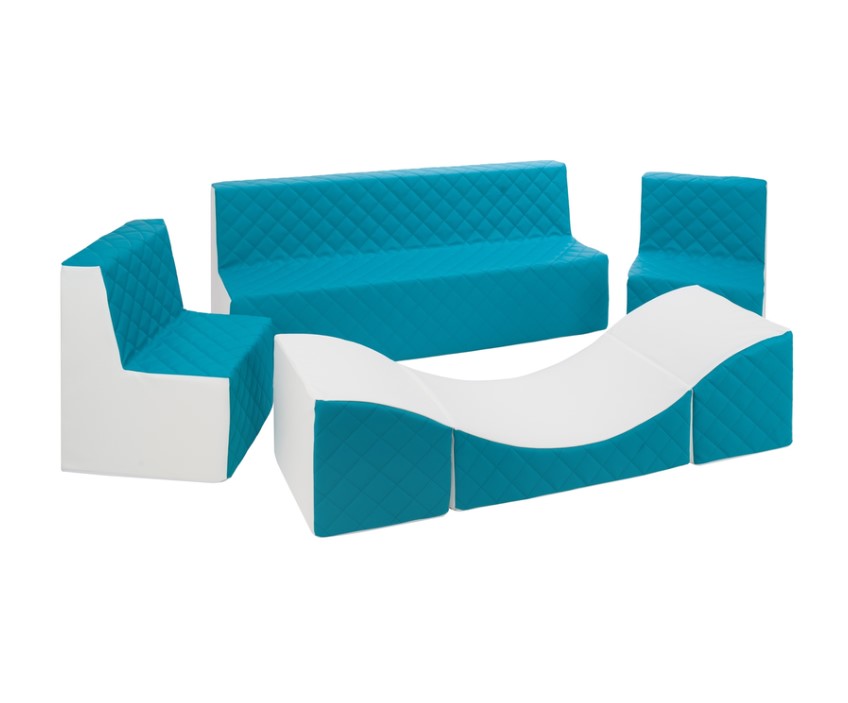 Ensemble de meubles en mousse blanc turquoise