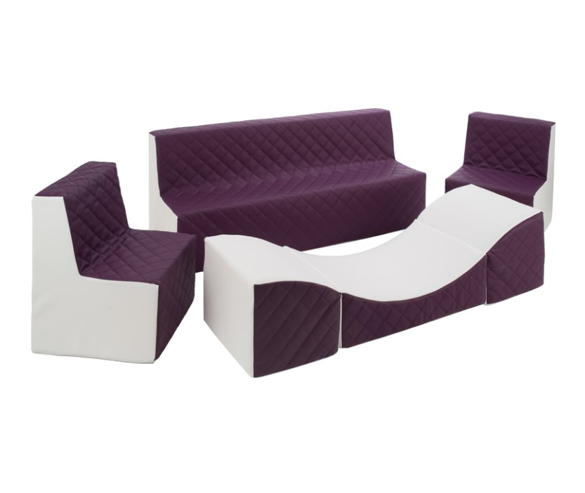 Ensemble de meubles en mousse blanc violet