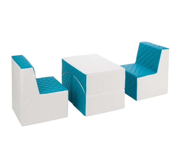 Ensemble de meubles en mousse blanc turquoise