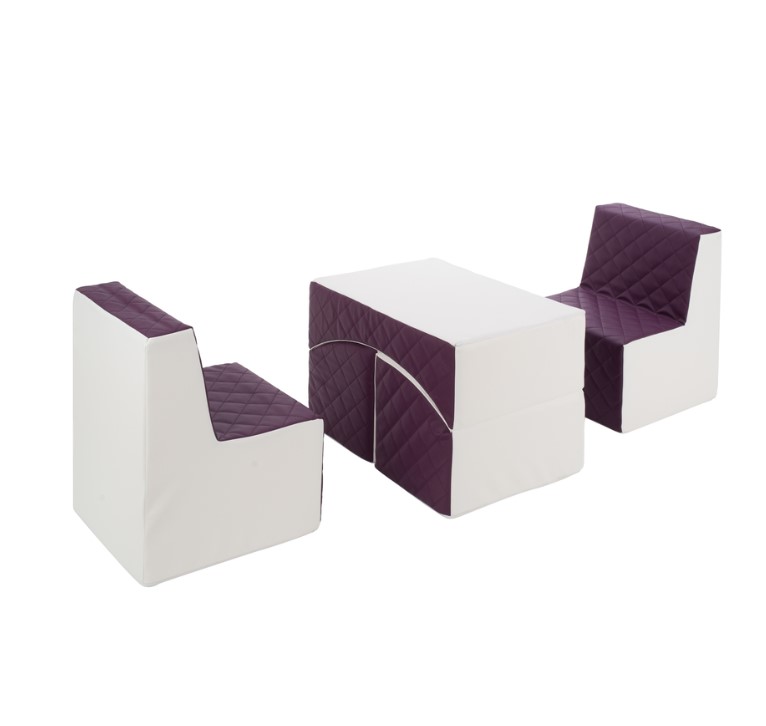Ensemble de meubles en mousse blanc violet