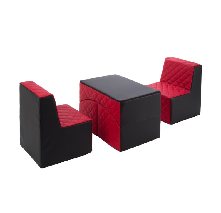 Ensemble de meubles en mousse noir-rouge