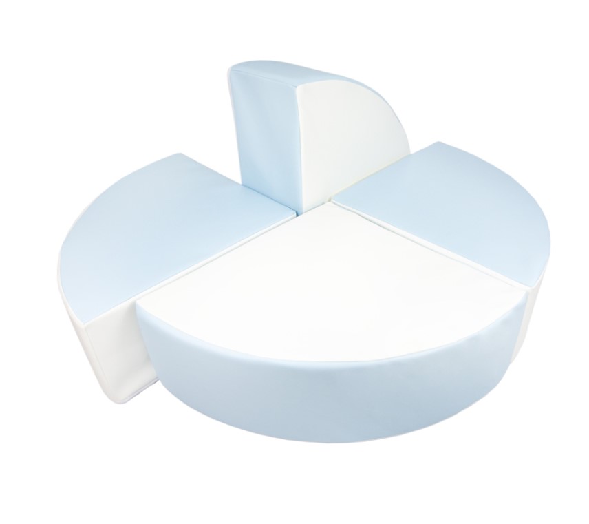 Set de 4 blocs en mousse blanc bleu pastel