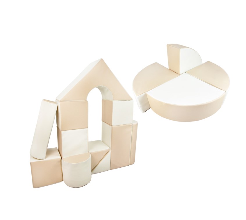 Set de 15 blocs en mousse le jeu blanc cappuccino