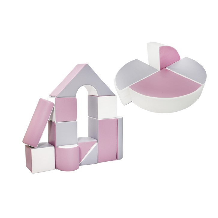 Set de 15 blocs en mousse le jeu blanc gris violet