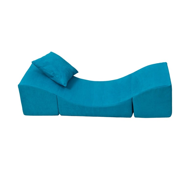 Pouf en mousse dépliant bleu