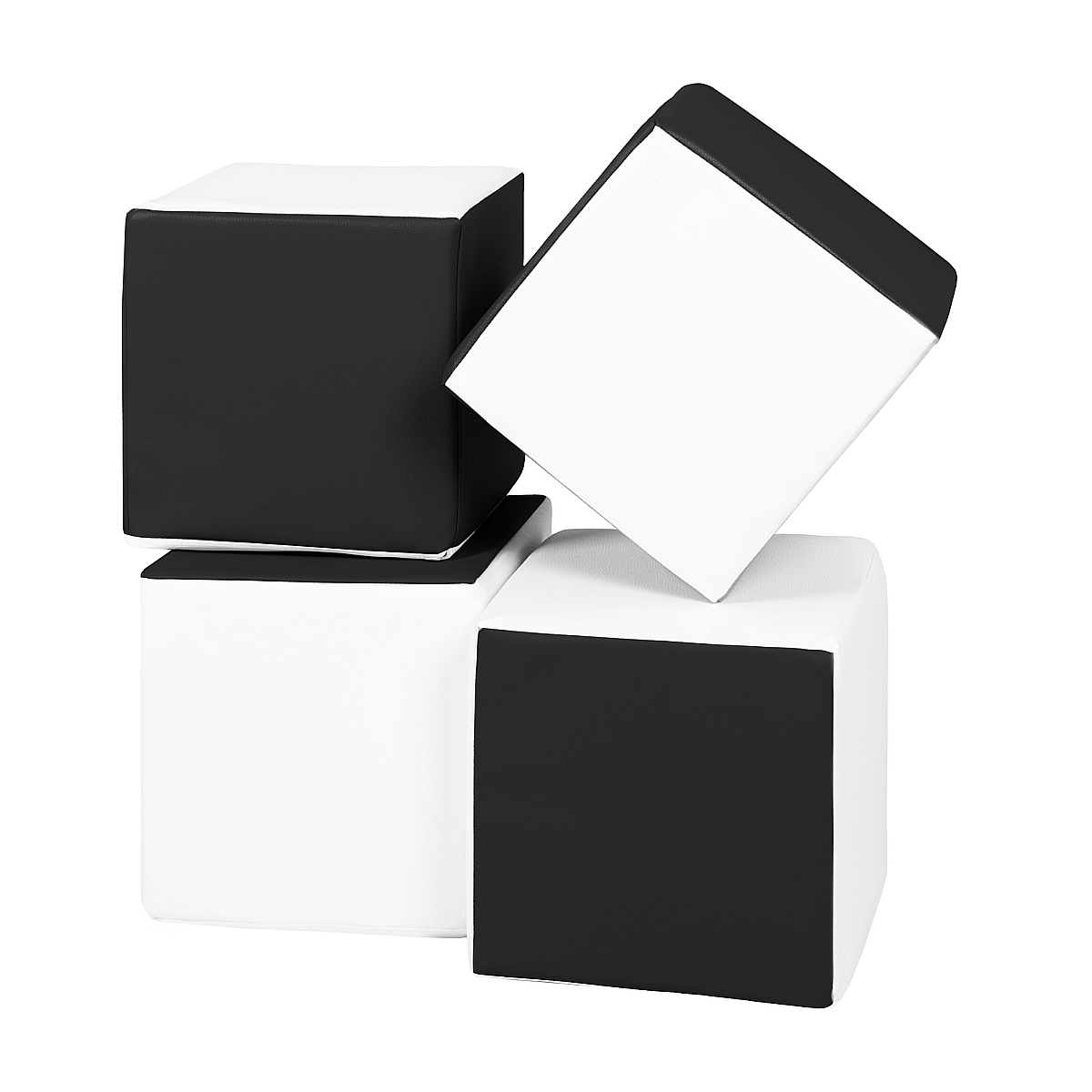 Lot cubes XXL mousse 4 pcs noir - blanc