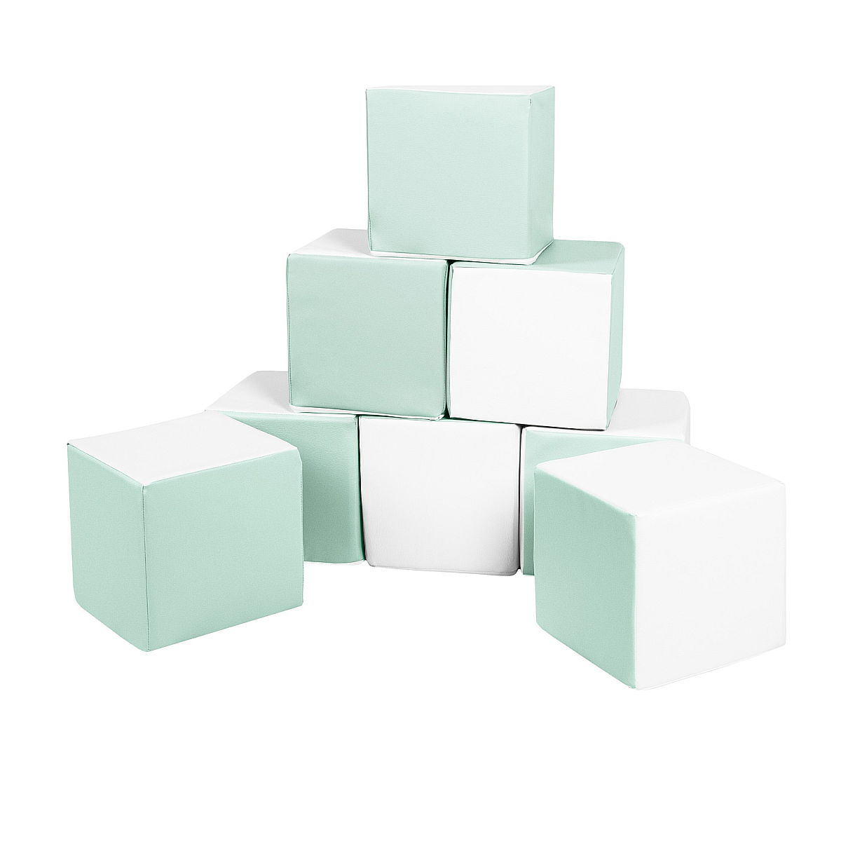 Lot cubes XXL mousse 8 pcs blanc, Menthe