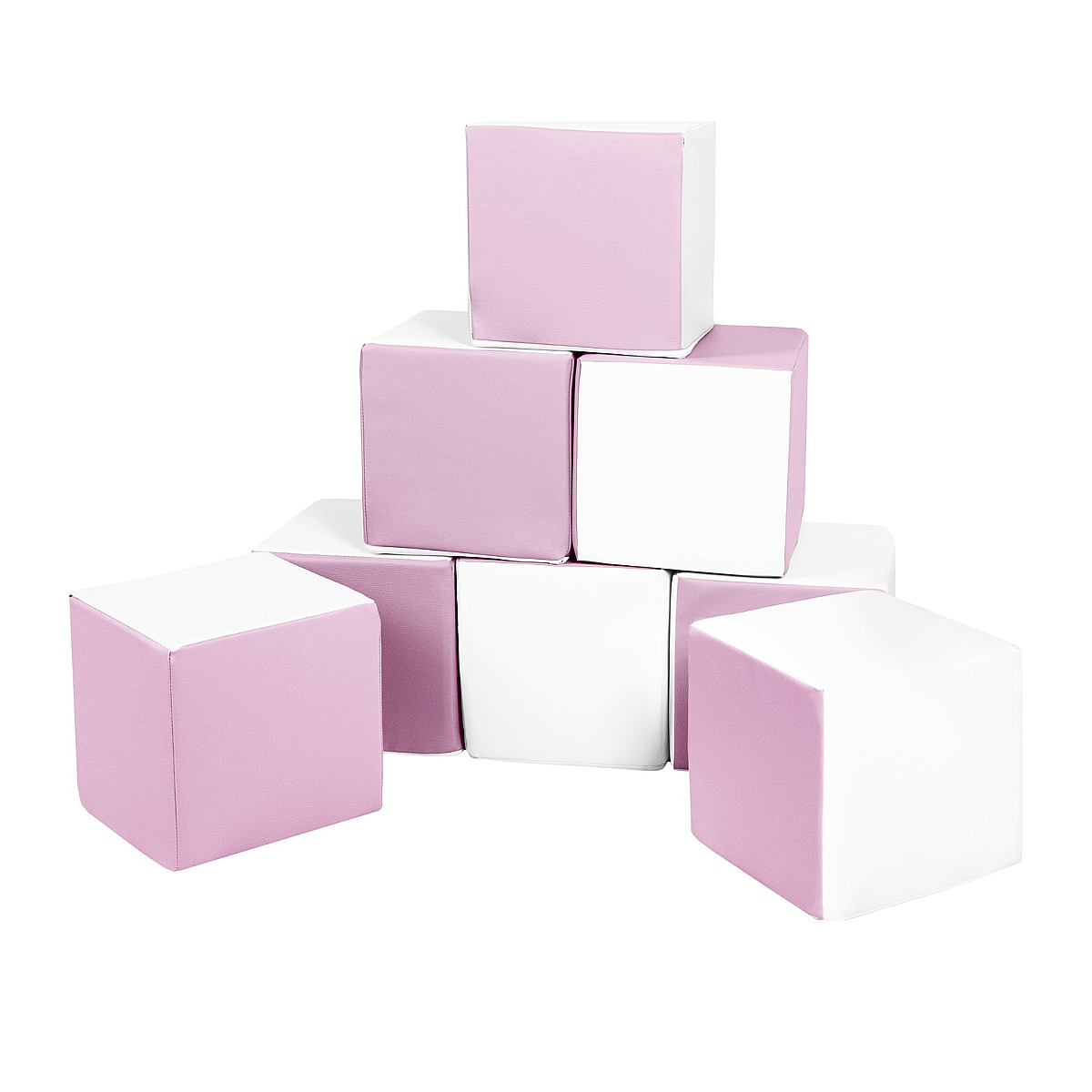 Lot cubes XXL mousse 8 pcs blanc, rose (pastel)