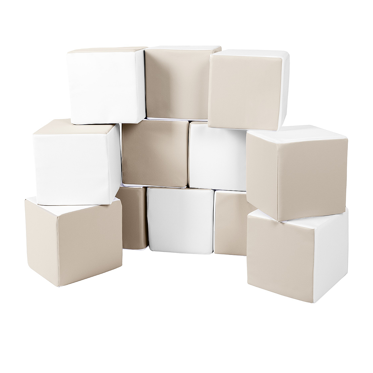 Lot cubes XXL mousse 12 pcs blanc, cappuccino