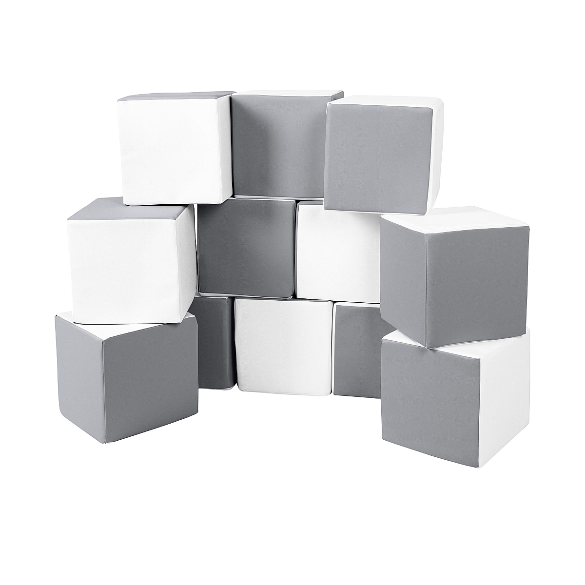 Lot cubes XXL mousse 12 pcs blanc,gris