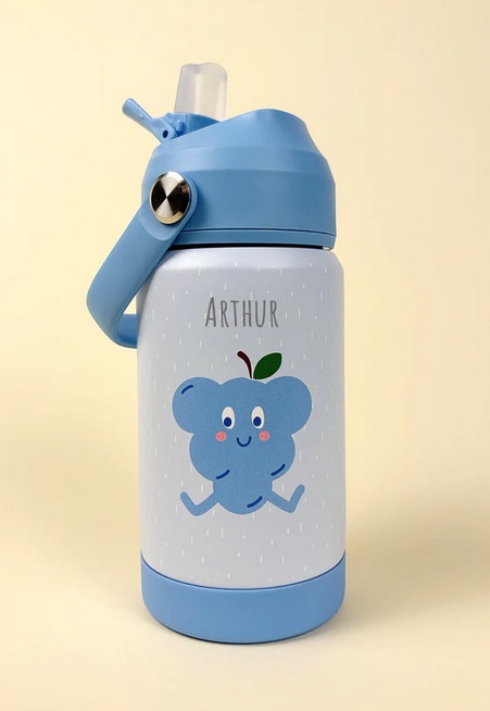 Nour la Gourde - 355 mL- Acier Inoxydable - Bleu