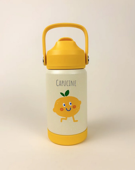 Nour la Gourde - 355 mL- Acier Inoxydable - Jaune