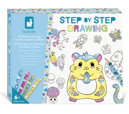 Step by step drawing - 20 coloriages avec feutres pailletes
