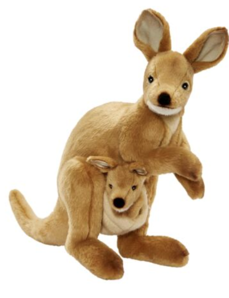 Peluche Wallaby avec bebe 38cmH