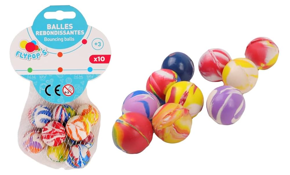 Lot de balles rebondissantes par 10