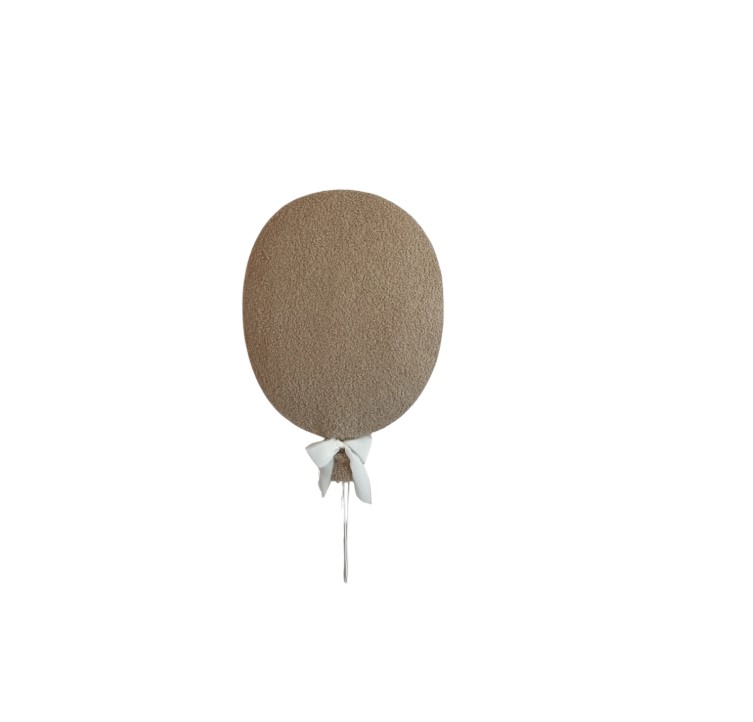 Décoration murale ballon bouclé marron clair sans LED