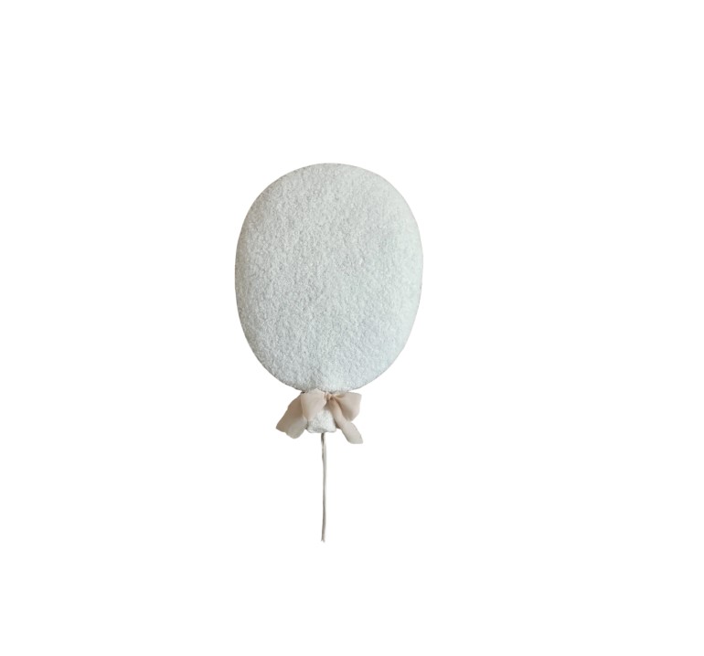 Décoration murale ballon bouclé blanc sans LED