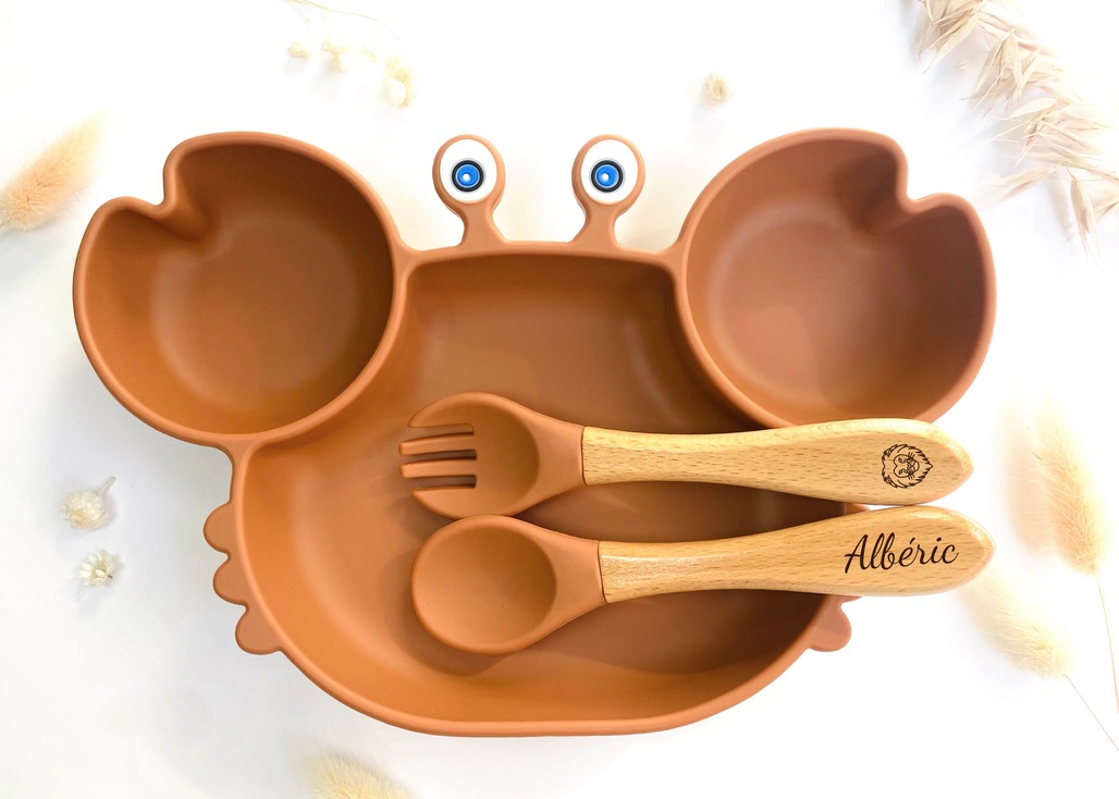 Set repas et couvert crabe - ocre