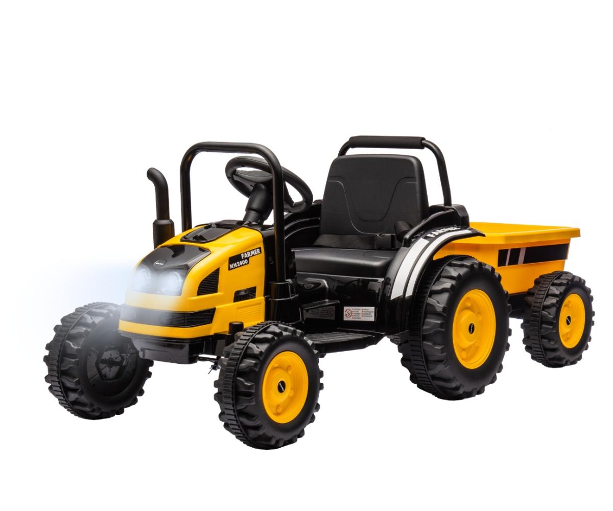 Tracteur electrique avec remorque FARMER Jaune